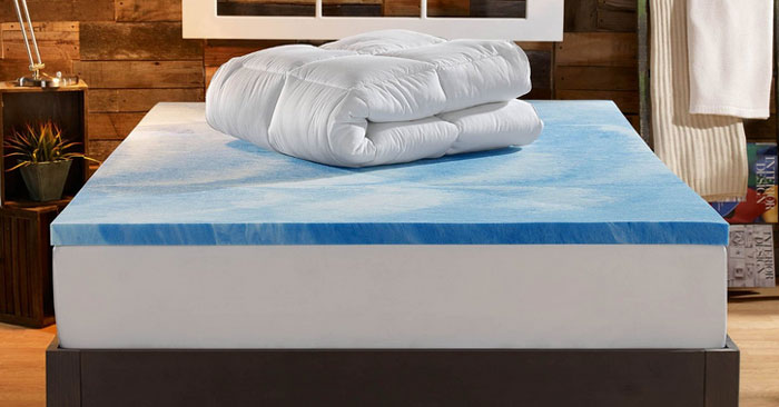 Sleep Innovations 4-Inch Dual Layer Gel Memory Foam and Plush Fiber