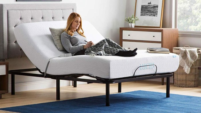 LUCID L100 Adjustable Bed Base With Mattress