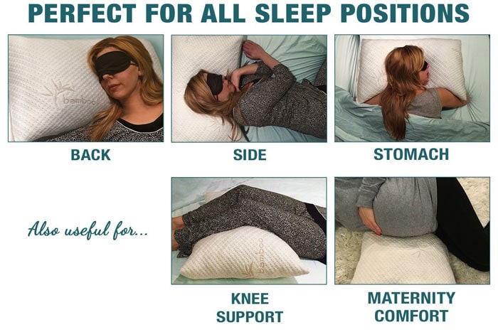 XTreme Comforts Memory Foam Pillow Sleeping Positions