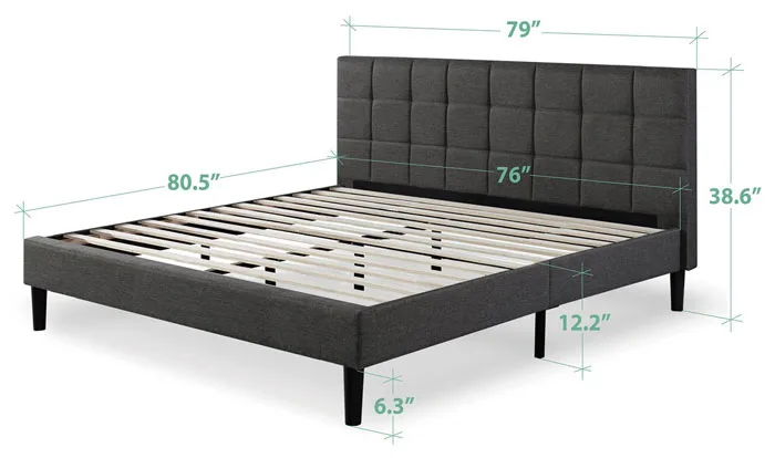 Zinus Upholstered Square Foundation Dimensions