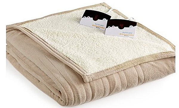 Biddeford Micro-Plush Sherpa Electric Heated Blanket