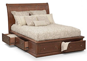 Simple Storage Wooden Frame Bed
