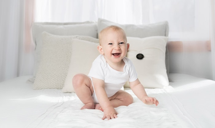 Toddler on the Bed