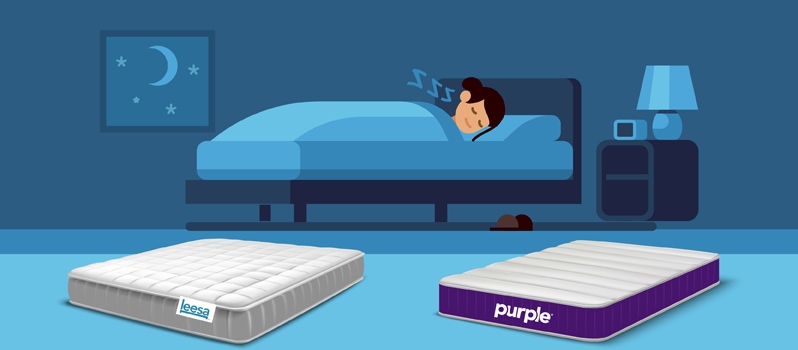 purple mattress vs leesa hybrid matteress