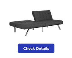 DHP Emily Sectional Futon Sofa with Convertible Chaise Lounger